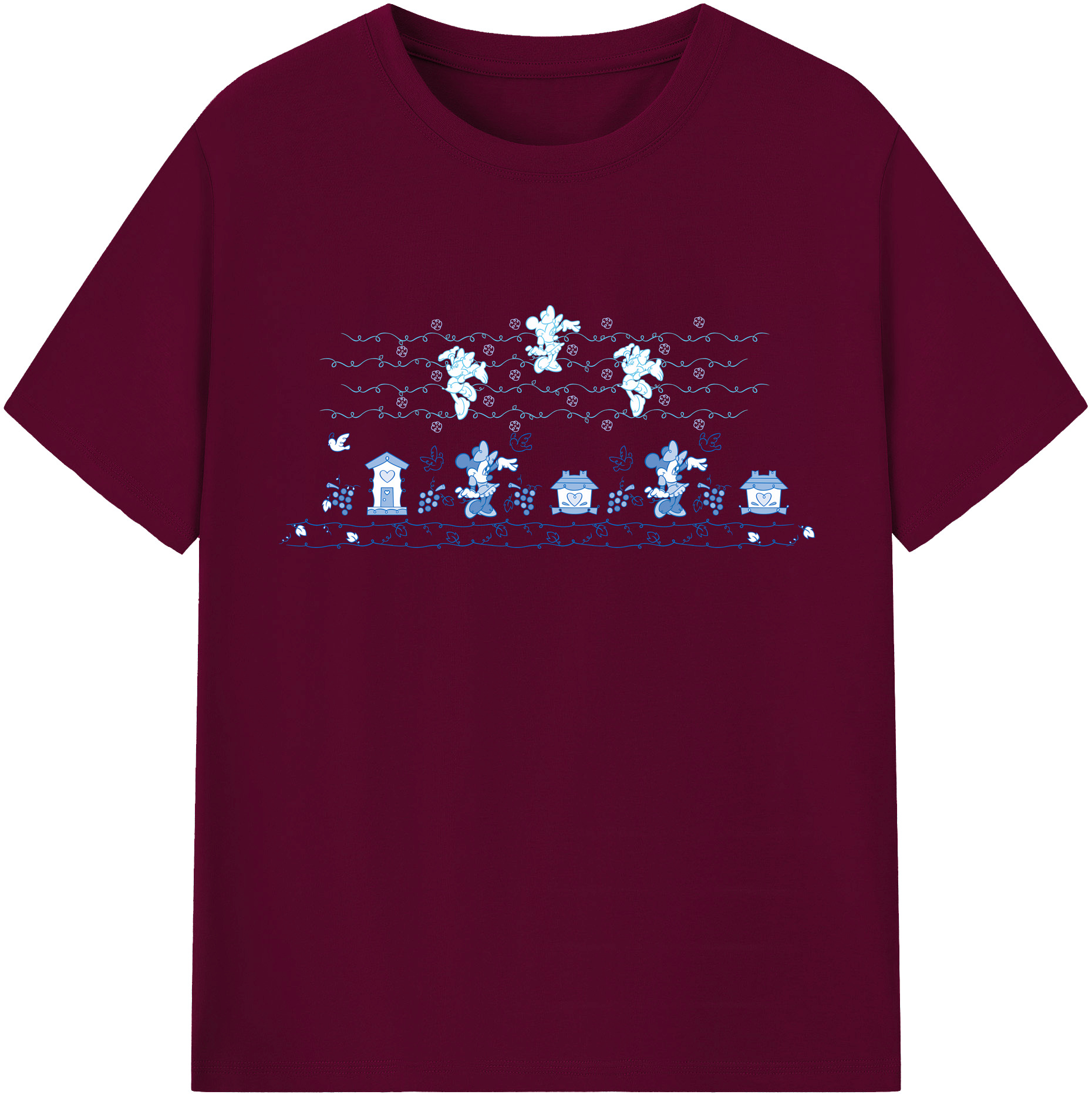 （画像用） ミッキーマウス Mickey Mouse レディースカジュアルプリントTシャツ（綿100％）